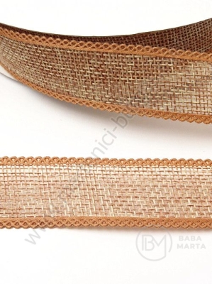 Panglică de pânză de sac 25mm color închis, 1 pachet, 5 metri, 461345