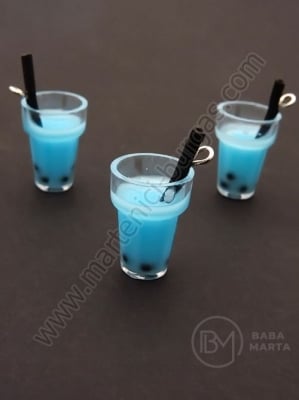 Pandantiv borcan plastic 20x13mm cu cocktail de fructe 1 paquet 2 pieces 335557