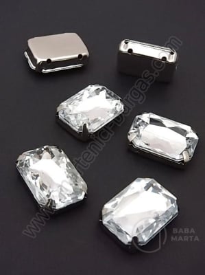 Pietriș acrilic 13x18mm transparent în coș metalic 1 pachet 4 buc 151485