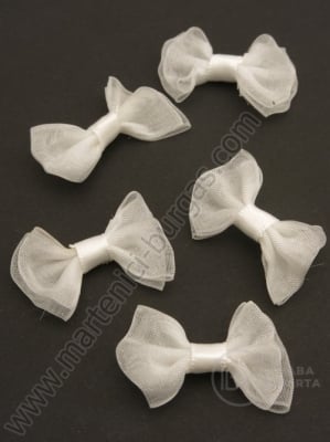 Panglică organza 34x24x6mm albă 5 bucăți 461068