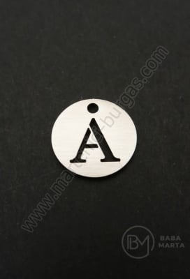 Pandantiv litera A oțel 13x1mm gaură 1.5mm 1 buc 305567