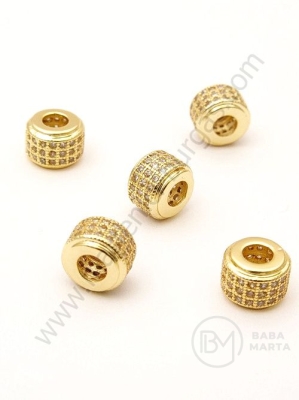 Mărgele cilindrice 9x6.5mm cu cristale forjate 307552