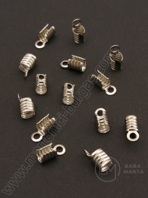 Vârf metalic rotund 9x4mm argintiu 50 buc 301462