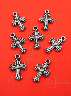 Pandantiv cruce 21x13mm metalic 1 pachet 40g ~160 buc 318158
