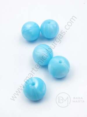 Bilă de mărgele din silicon 15mm gaură 2mm 1 paquet 5 buc 317072