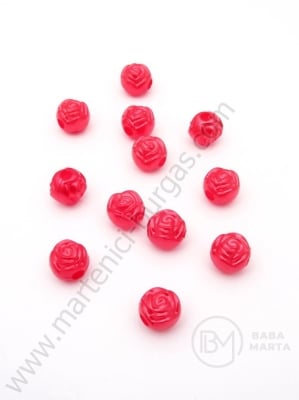 Glob trandafir 8x7mm perlă roșie 1 pachet 40g ~177 buc 312093