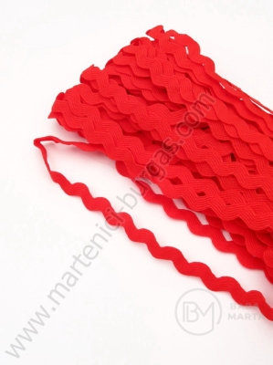 Lățime 5,5 mm zig-zag roșu 13 metri 411144