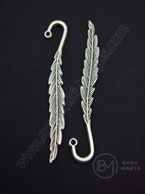 Pandantiv metalic 80x12mm culoare argintie gaură 2.5mm 1 buc 307984