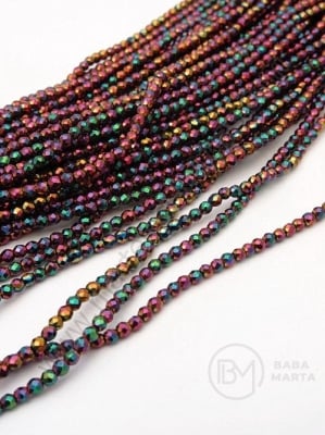 Mărgele de hematit fațetate, nemagnetice, 2mm, 40cm ~200 buc 1 buc 352516