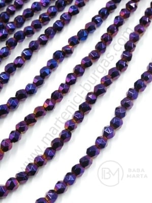Poligon de hematit 3,8~4mm gaură 1mm ~40cm ~100buc 1buc 353227