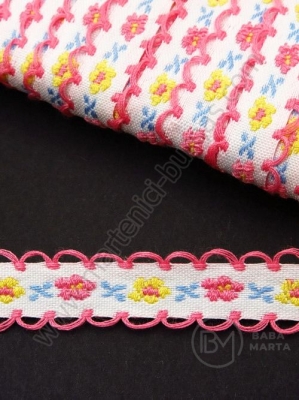 Panglică cu flori 13mm 1 pachet ~20 metri 411189