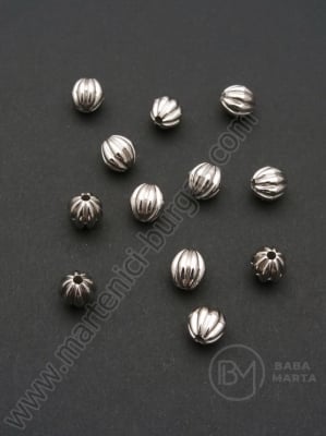 Mărgele SSV bila 7.5x8mm culoare argintie 1 pachet 80 buc 318469