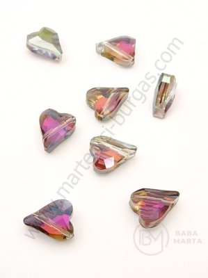 Inimă cristal 13x10x6mm Swarovski imitație cameleon efect AB 1 pachet 5 buc 335391