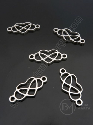 Element inimă infinită OȚEL 23x10x1.5mm 1 pachet 1 bucată 305698