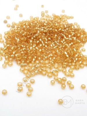 Mărgele de vitella aurii cu fir metalic de 2 mm. 50 g. 332025