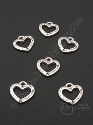 Pandantiv SSV inimă 19x20mm culoare argintie 1 pachet 50 buc 318440