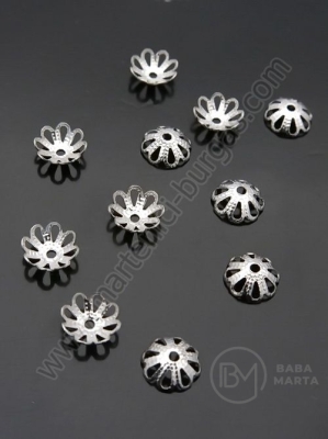 Capac de flori 7x7x2.5mm OȚEL (304) orificiu 1mm 1 pachet 20 buc 305737