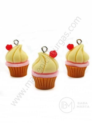Pendant din rășină cupcake-muffin ~25x~18mm gaură 2mm 1 paquet 2 buc 335860
