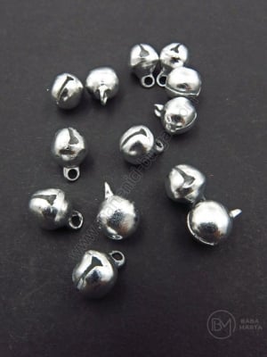 Clopoței metallici 12x9mm argintii, gaură 2mm, 1 pachet, 20 buc. 302204