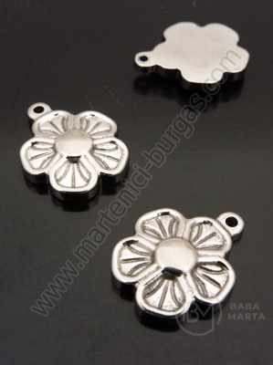 Pandantiv OȚEL floare 20x16.5x3mm 1 pachet 2 buc 307211