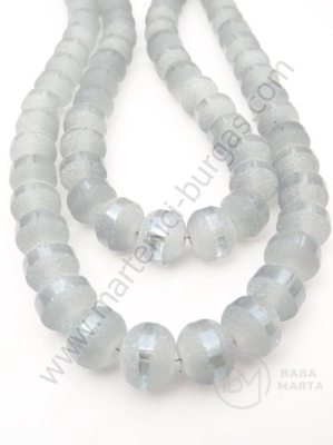 Şir de mărgele cristaline 9x10.5mm galvanizat 1 brad ~65 buc ~58cm 342410