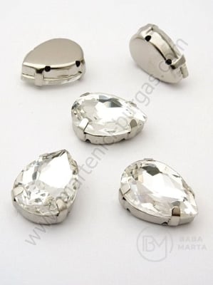 Farfurie de sticlă (cristal) 13x18mm transparentă în cutie metalică 1 pachet 2 buc 151535