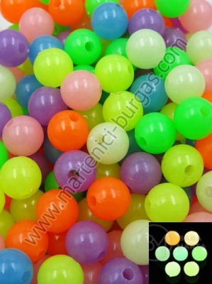 Mărgele luminoase 6mm gaură sferică 1.5mm 1 pachet 40g ~400 buc 312869