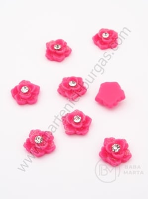 Floare decorativă rășină 11x5mm cu cristale de cyclam 1 paquet 10 pcs 151378