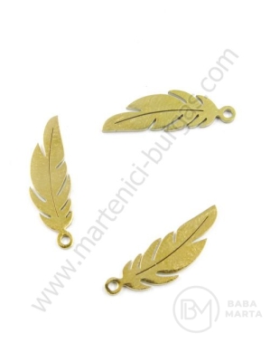 Pandantiv cu pană OȚEL 20.5x6.5x1mm gaură 1mm 1 pachet 1 bucată 305910
