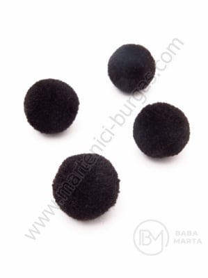 Pompom 20mm negru calitate suplimentară 1 pachet 20 bucăți 461230