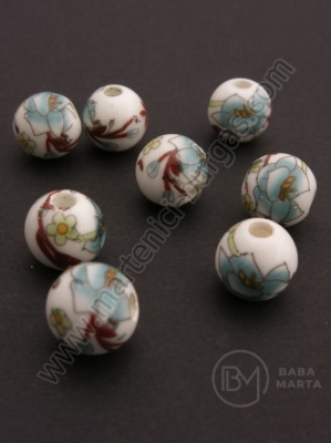 Bilă de porțelan 10mm vopsită gaură 3mm 5 buc 335053
