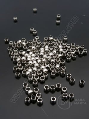 Mărgele din oțel 3x2mm, culoare argintie, gauge 1.6mm, 1 pachet, 20 buc. 305691