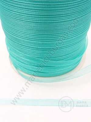 Panglică organza ~6mm acvamarin 20 metri 451504