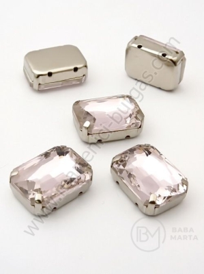 Placă de sticlă (cristal) 13x18mm roz în cutie metalică 1 pachet 2 buc 151524