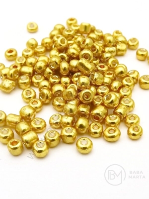 Mărgele de sticlă aurii 4mm 1 pachet 50g 334089
