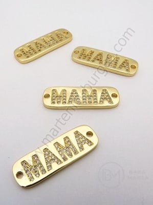 Inscriptie elementului MOM 9x27x2mm cu zirconii forjate 1 bucata 305274