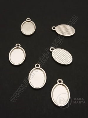 Pandantiv 20x13mm culoare argintie, bază de montare 14x10mm, 1 pachet de 10 bucăți 306825