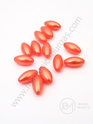 Mărgele portocalii 12x6mm, gaură cilindrică 1mm, 1 pachet 40g ~187 buc 312376