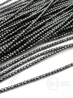 Mărgele de hematit fațetate, nemagnetice ~2mm 40cm ~190 buc 1 buc 352470