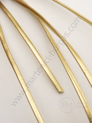 Panglică din piele ecologică 2x1mm aurie face-verso 5 meters 421021