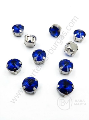 Glass stone (cristal) 8mm albastră în coș metalic 1 pachet 10 buc 151774
