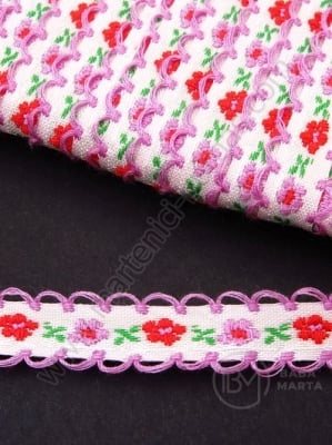 Panglică cu flori 13mm 1 pachet ~20 metri 411193