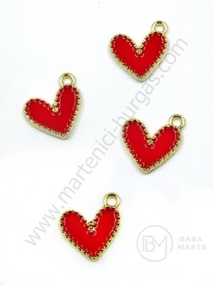 Pandantiv metalic cu inimă 14x13mm, culoare aurie, 1 pachet, 5 buc. 304269