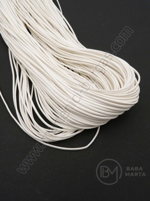 Panglică albă din piele artificială 2x1.5mm 5 meters 421238