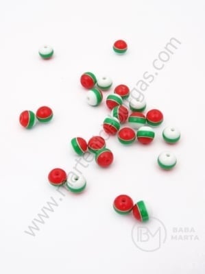 Minge de caucaí albă, verde, rojama 6mm 1 paquet 50 buc 312109
