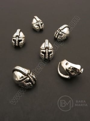 Cască cu mărgele metallice 11x10x16mm argintiu 1 pachet 5 buc 306473