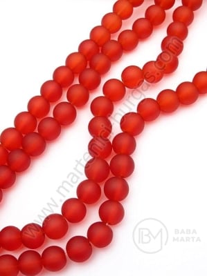 Şir de mărgele de sticlă 8mm color vinului mată 80cm ~105 buc 1 buc 343574