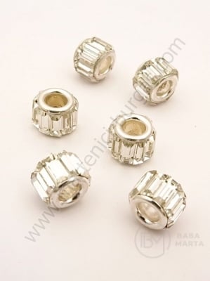 Mărgele oglindă 11x8.5mm, gaură albă 5mm, 1 pachet, 2 buc. 302083