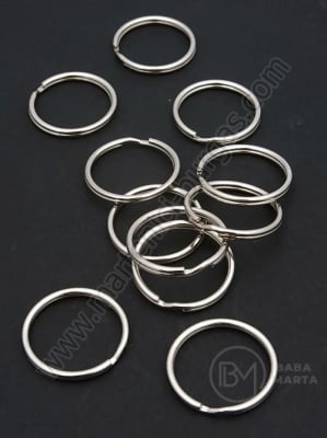 Inel metalic 20x2mm culoare argintie doua spirale 50 buc 302172