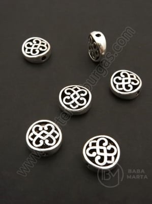 Margele metallice 10x4mm culoare argintie 1 pachet 10 buc 306459